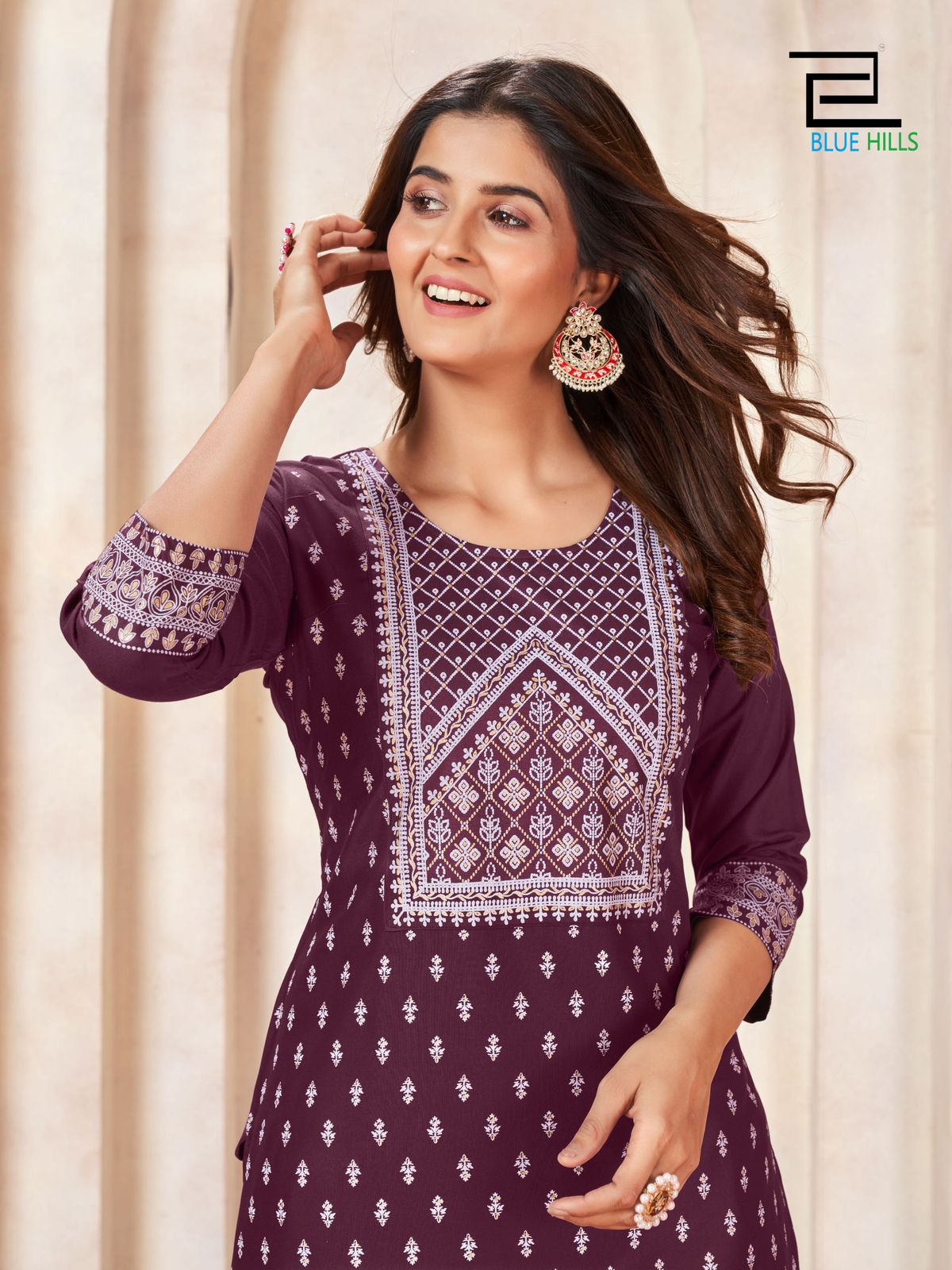Peacock Vol 3 Blue Hills Rayon 14Kg Knee Length Kurtis