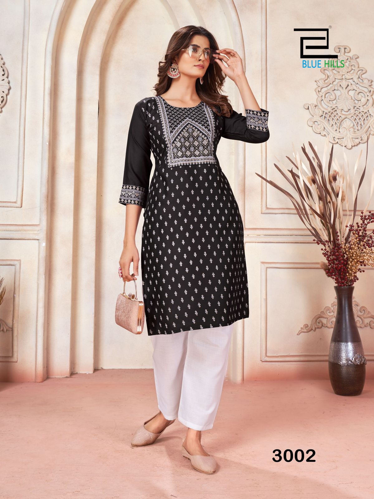 Peacock Vol 3 Blue Hills Rayon 14Kg Knee Length Kurtis