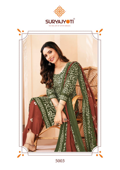 Pehnava Vol 5 Suryajyoti Cambric Cotton Pant Style Suits