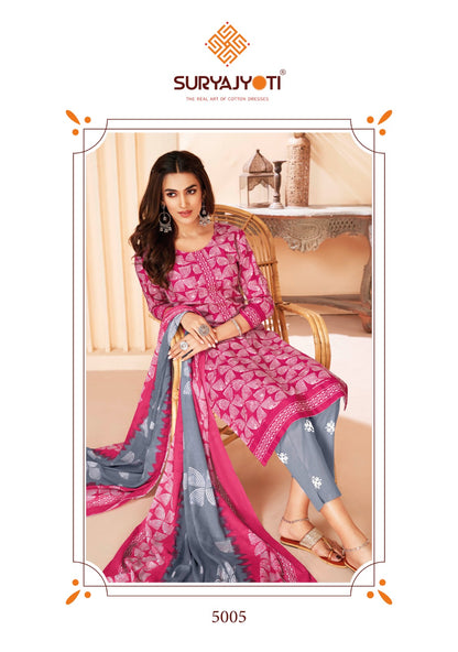 Pehnava Vol 5 Suryajyoti Cambric Cotton Pant Style Suits