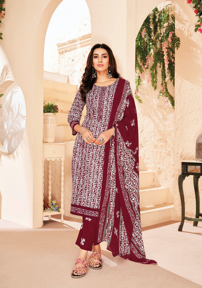 Pehnava Vol 5 Suryajyoti Cambric Cotton Pant Style Suits