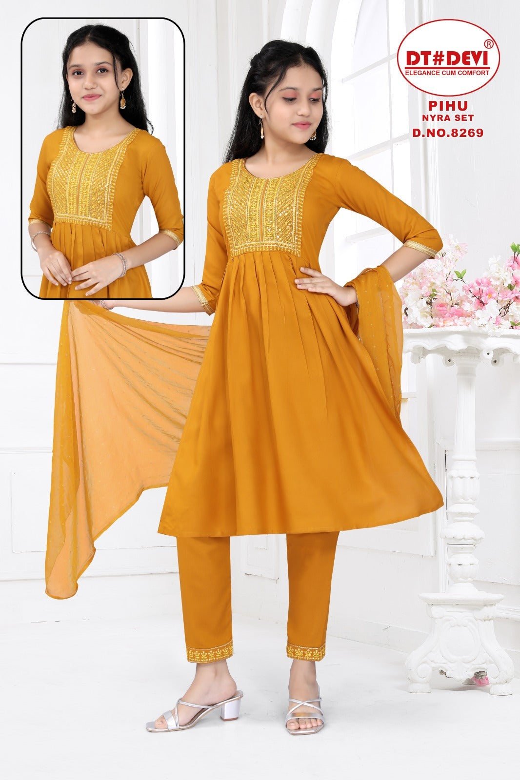 Pihu-8269 Dt Devi Rayon Girls Readymade Suits