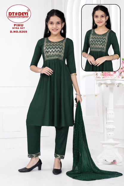 Pihu-8269 Dt Devi Rayon Girls Readymade Suits