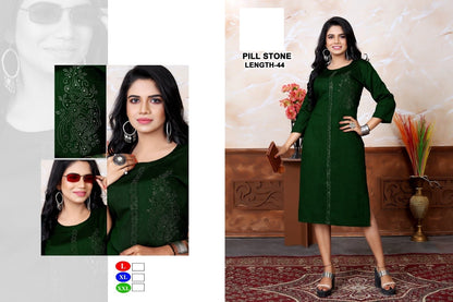 Pill Stone Zoya Knee Length Kurtis