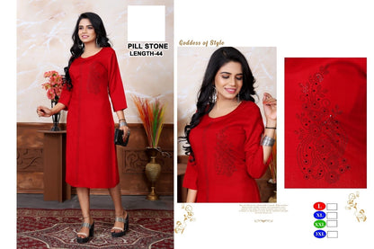 Pill Stone Zoya Knee Length Kurtis