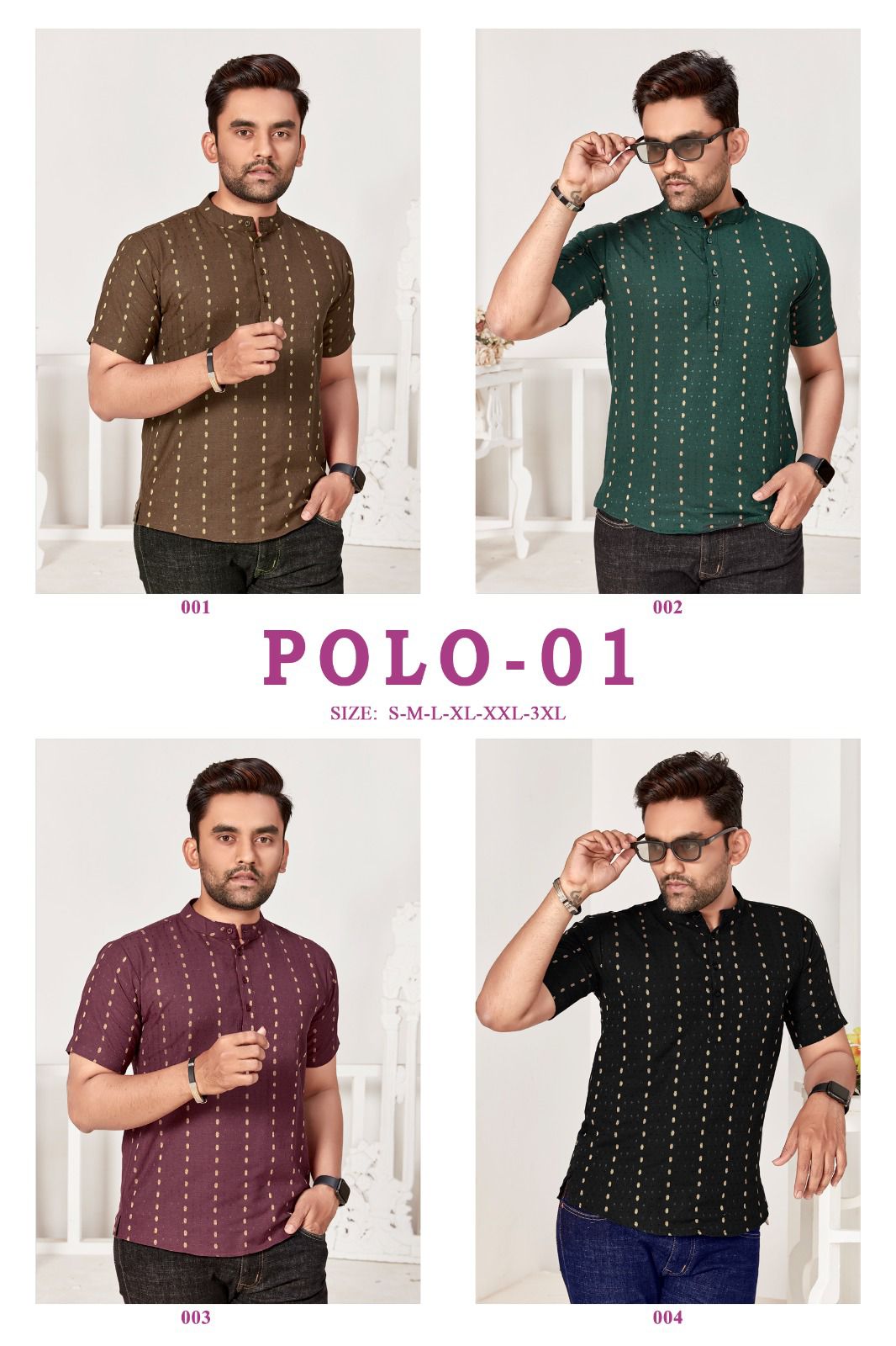 Short Polo-01 Sangeet Rayon Cotton Mens Kurta