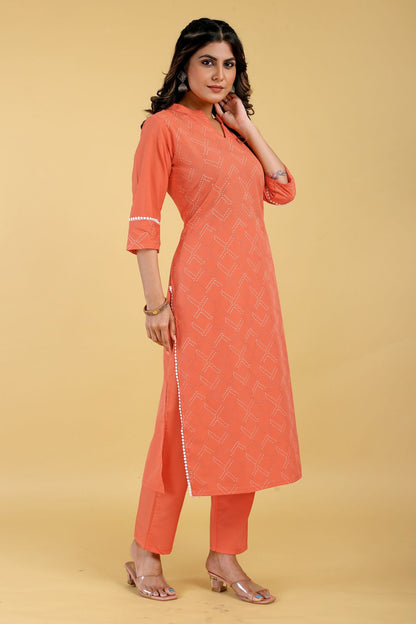 Pooja-3 Seamore Crape Kurti Pant Set