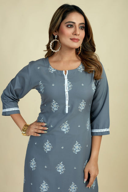 Pooja 4 Seamore Crape Kurti Pant Set