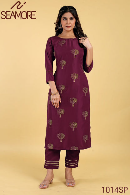 Pooja 5 Seamore Kurti Bottom Set