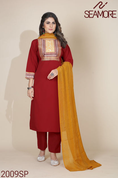 Pooja Plus 2 Seamore Readymade Pant Style Suits