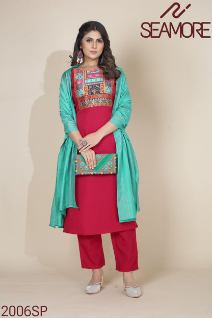 Pooja Plus 2 Seamore Readymade Pant Style Suits