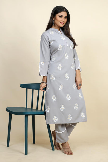 Pooja Vol 1 Seamore Crape Kurti Pant Set