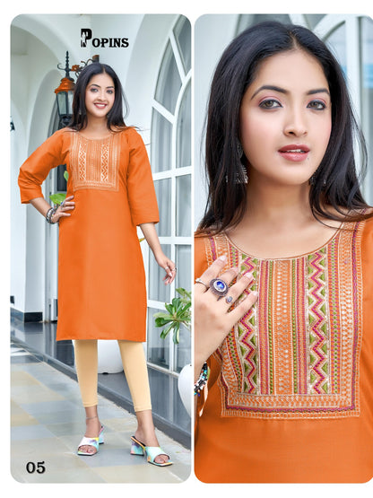 Popins Premnath Two Tone Knee Length Kurtis