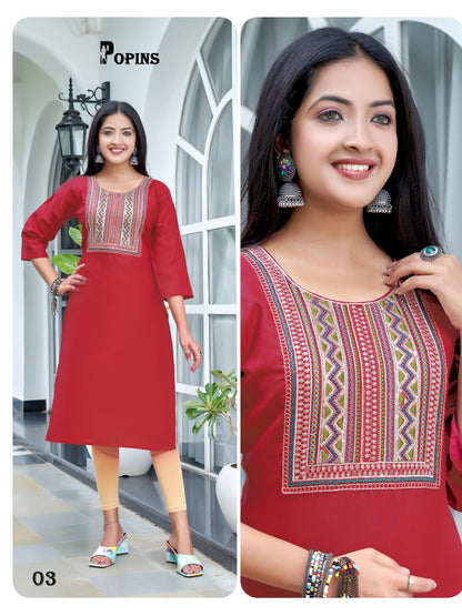 Popins Premnath Two Tone Knee Length Kurtis