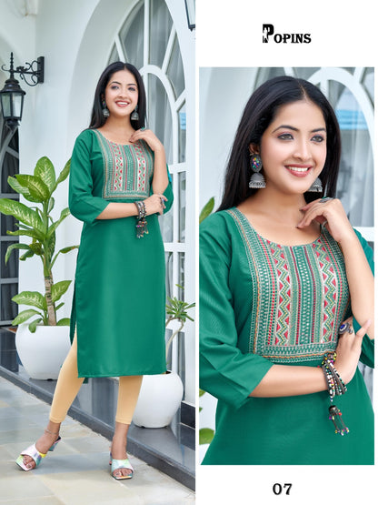 Popins Premnath Two Tone Knee Length Kurtis