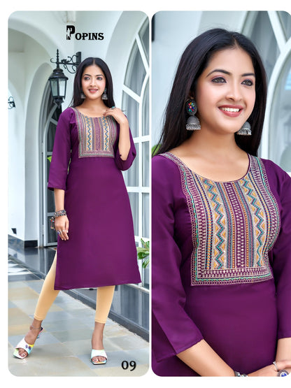 Popins Premnath Two Tone Knee Length Kurtis