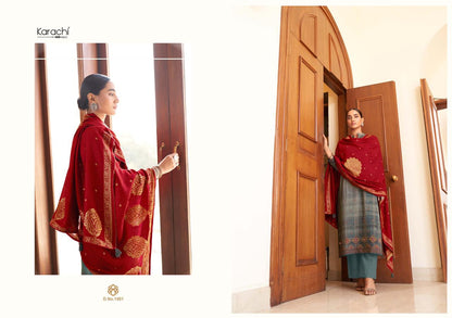 Poshak Karachi Prints Muslin Silk Karachi Salwar Suits