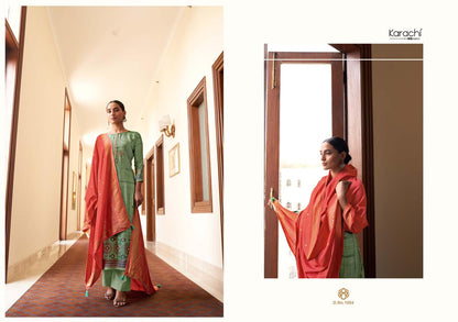 Poshak Karachi Prints Muslin Silk Karachi Salwar Suits