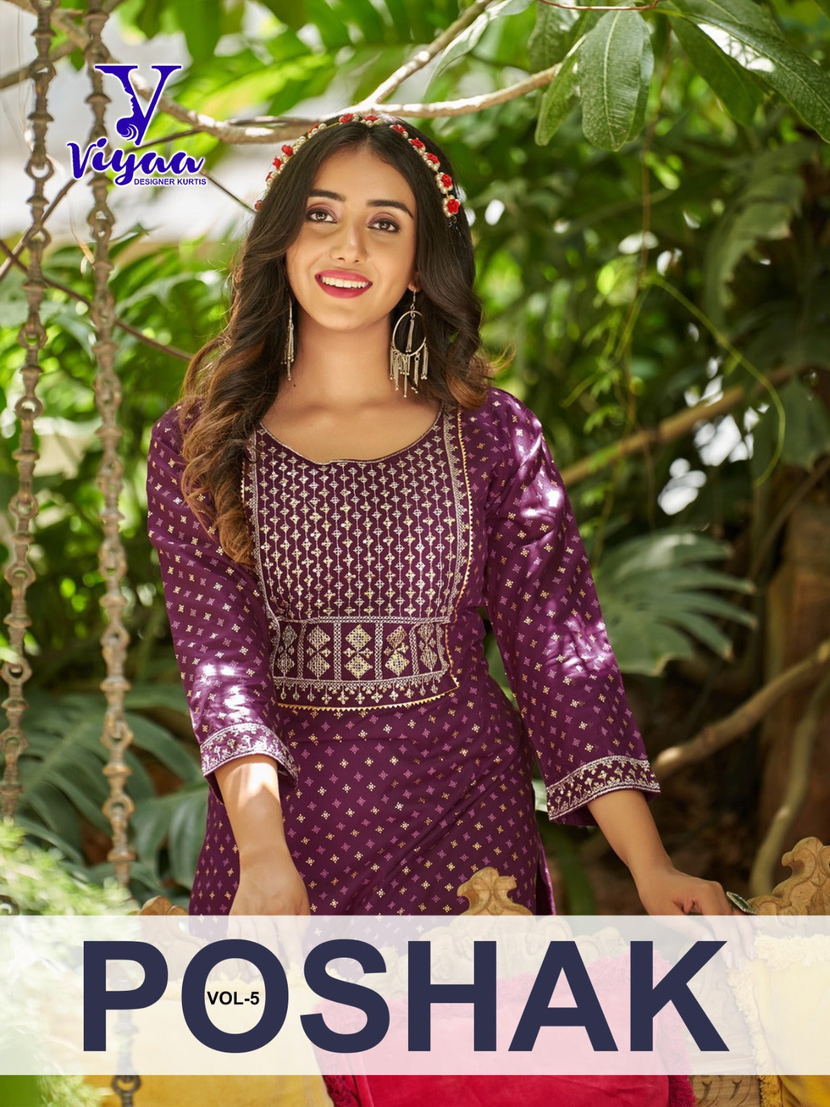 Poshak Vol 5 Viyaa Rayon 14Kg Long Straight Kurti