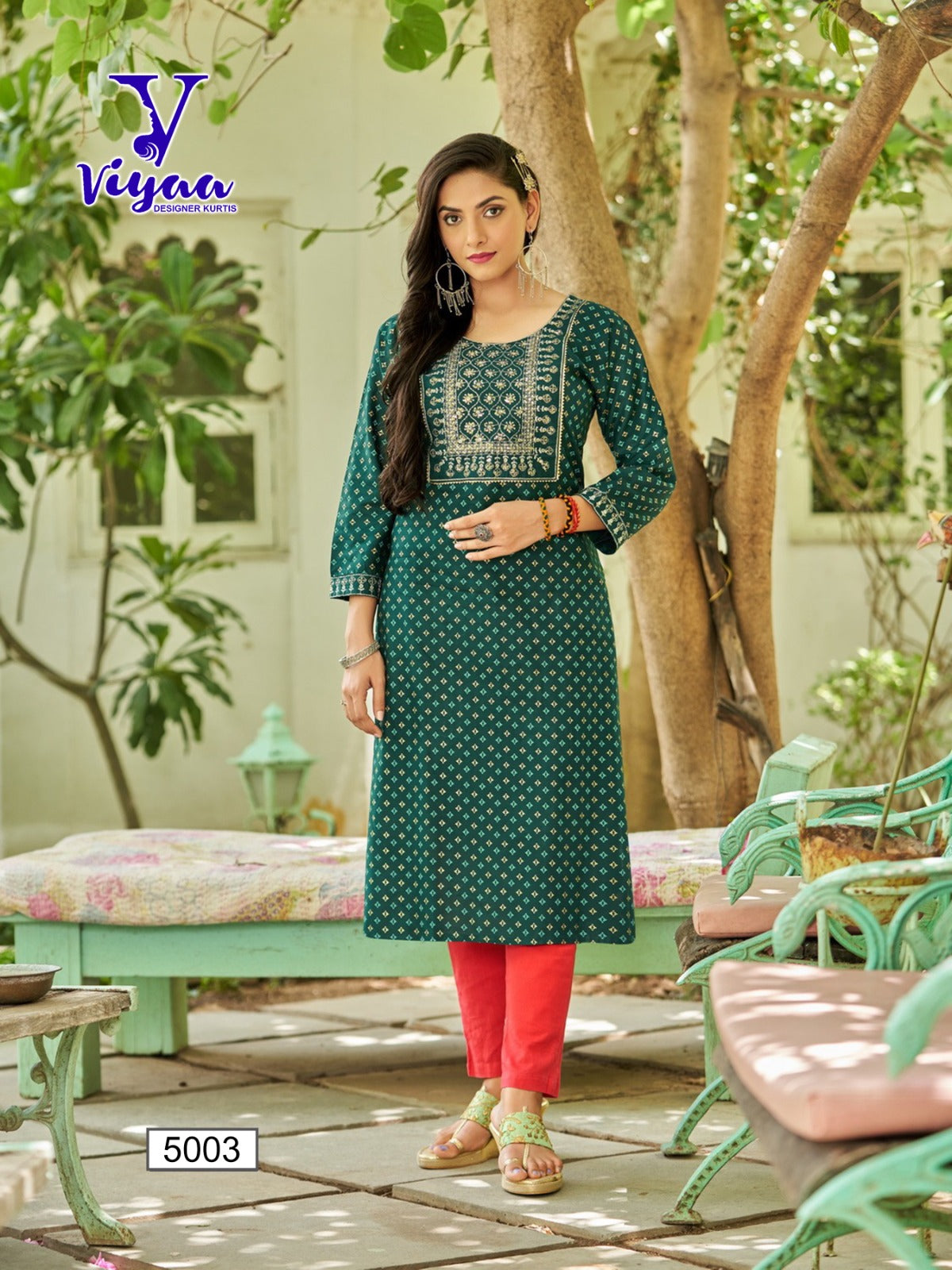 Poshak Vol 5 Viyaa Rayon 14Kg Long Straight Kurti