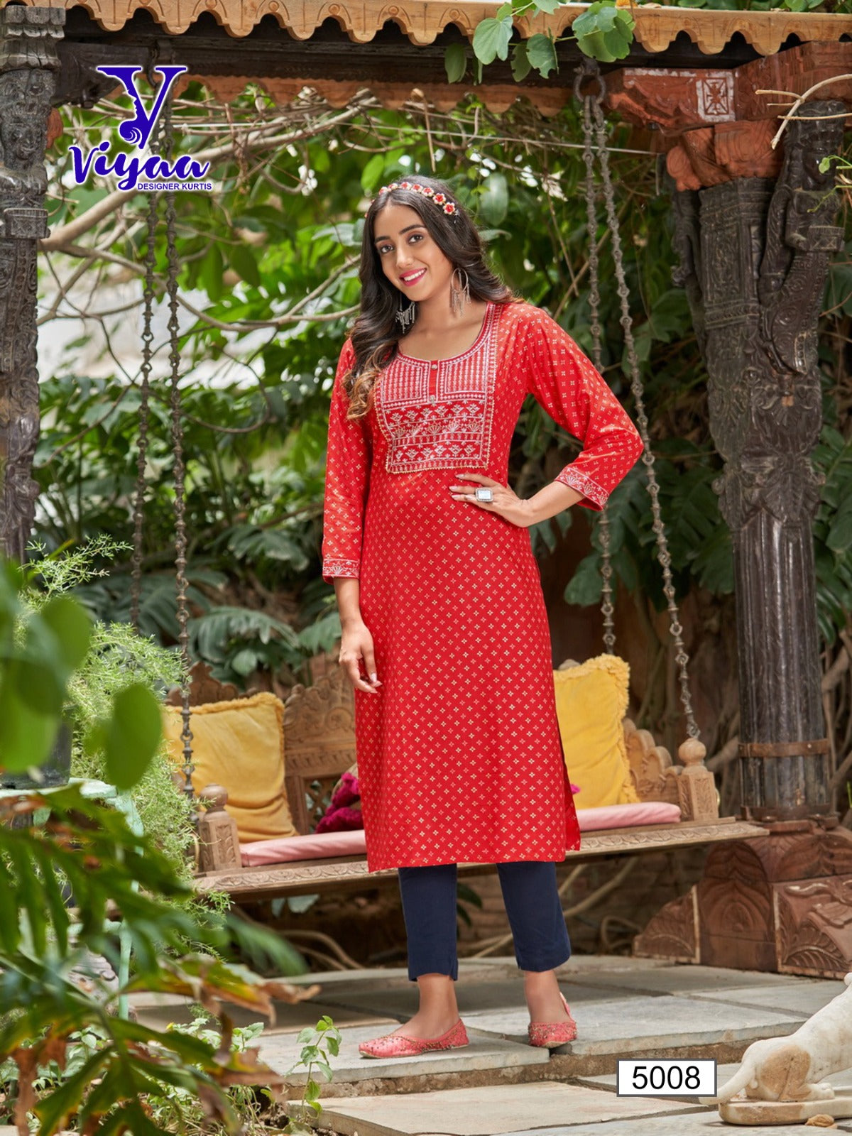 Poshak Vol 5 Viyaa Rayon 14Kg Long Straight Kurti