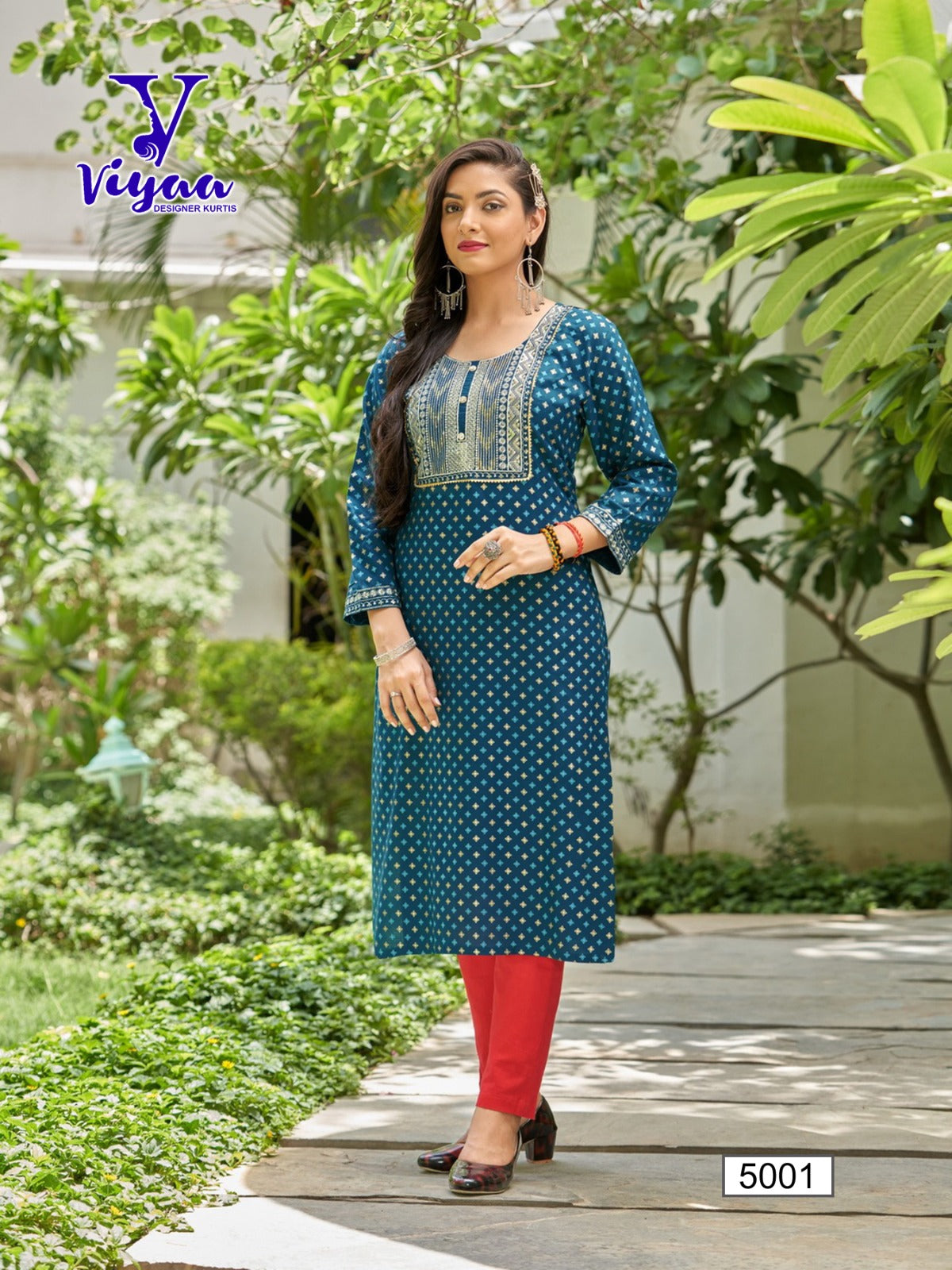 Poshak Vol 5 Viyaa Rayon 14Kg Long Straight Kurti