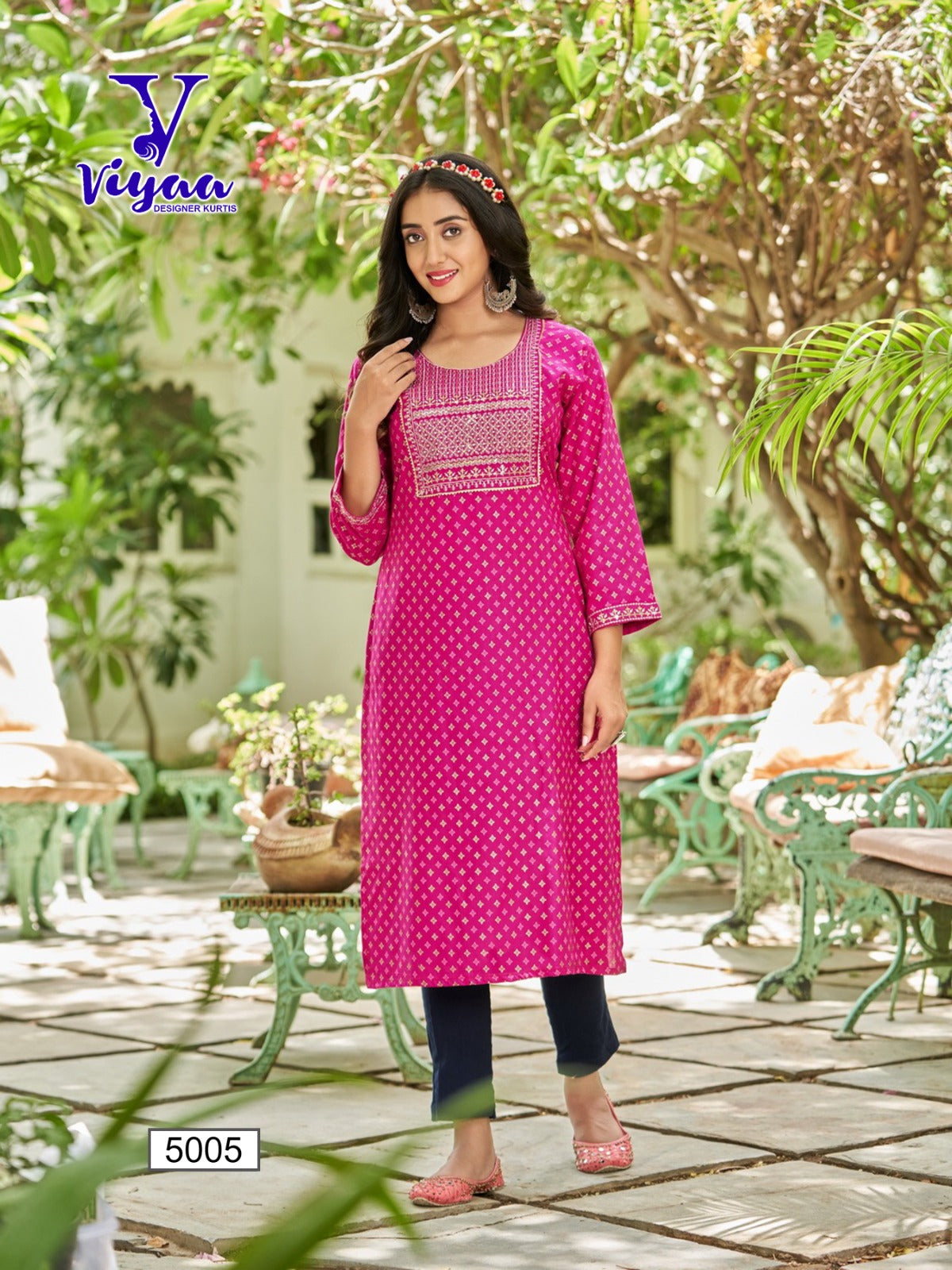 Poshak Vol 5 Viyaa Rayon 14Kg Long Straight Kurti