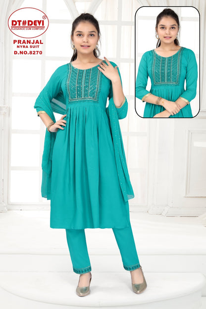 Pranjal-8270 Dt Devi Rayon Readymade Pant Style Suits