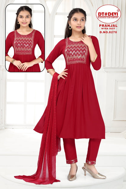 Pranjal-8270 Dt Devi Rayon Readymade Pant Style Suits