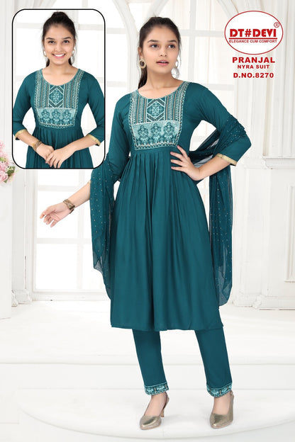 Pranjal-8270 Dt Devi Rayon Readymade Pant Style Suits