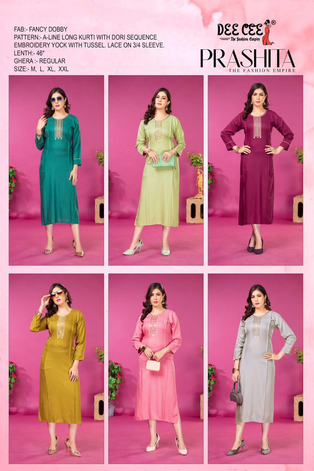 Prashita Deecee Dobby Long Straight Kurti