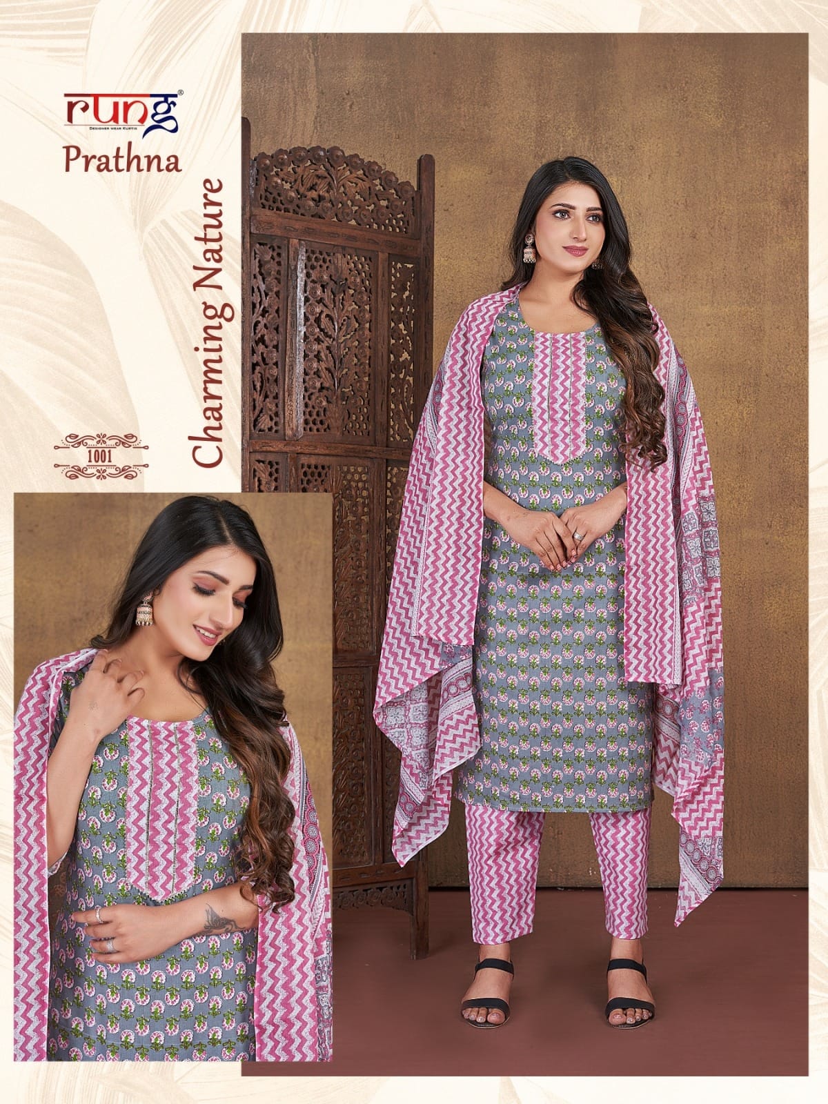 Prathna Rung Cotton Readymade Pant Style Suits