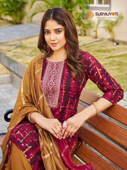 Pratiksha Vol-4 Suryajyoti Rayon Readymade Pant Style Suits