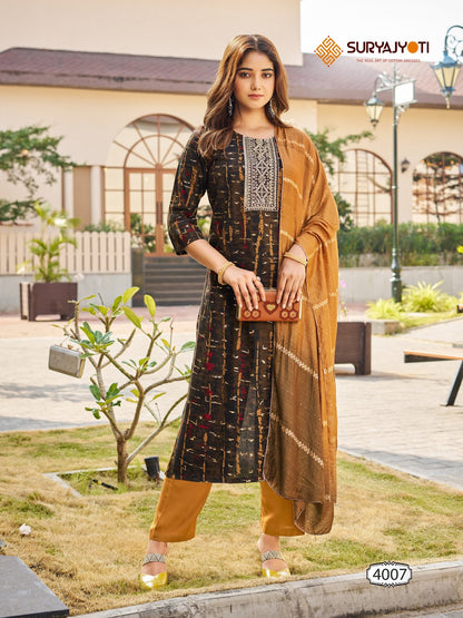 Pratiksha Vol-4 Suryajyoti Rayon Readymade Pant Style Suits