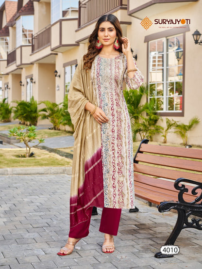 Pratiksha Vol-4 Suryajyoti Rayon Readymade Pant Style Suits