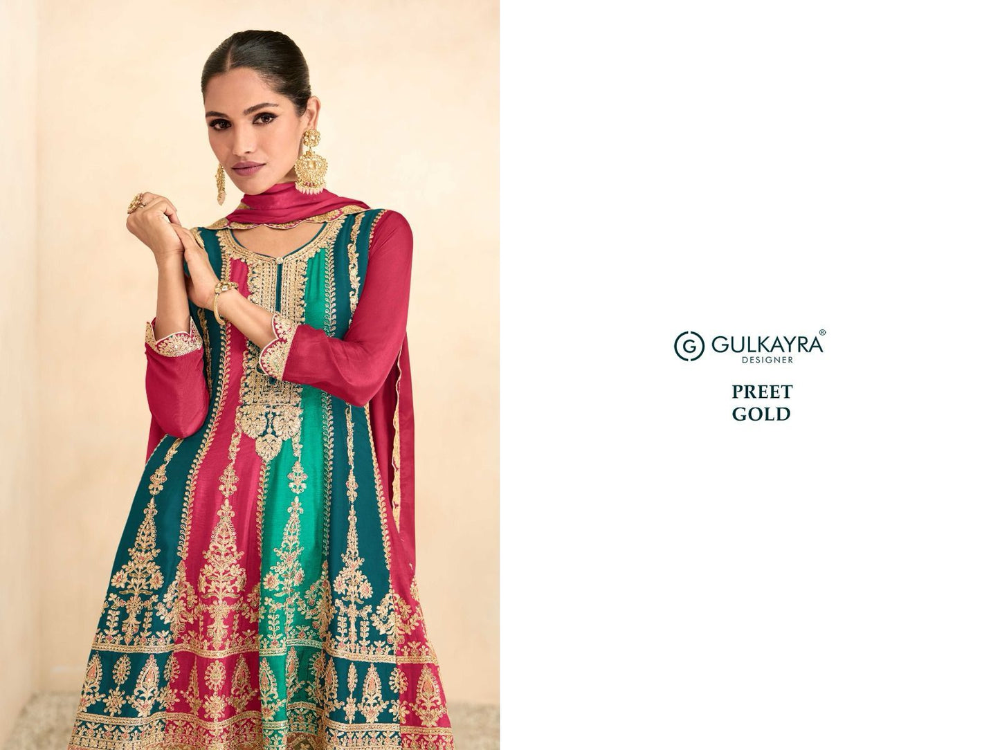 Preet Gold Gulkayra Designer Chinon Pakistani Readymade Suits