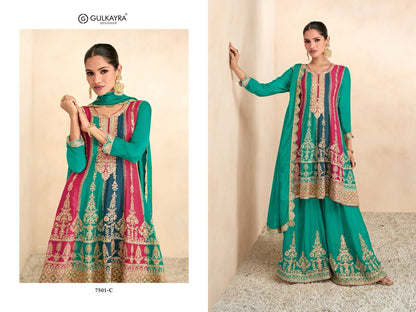 Preet Gold Gulkayra Designer Chinon Pakistani Readymade Suits