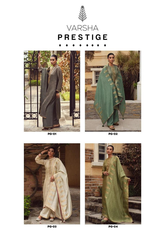 Prestige Varsha Fashions Russian Silk Plazzo Style Suits