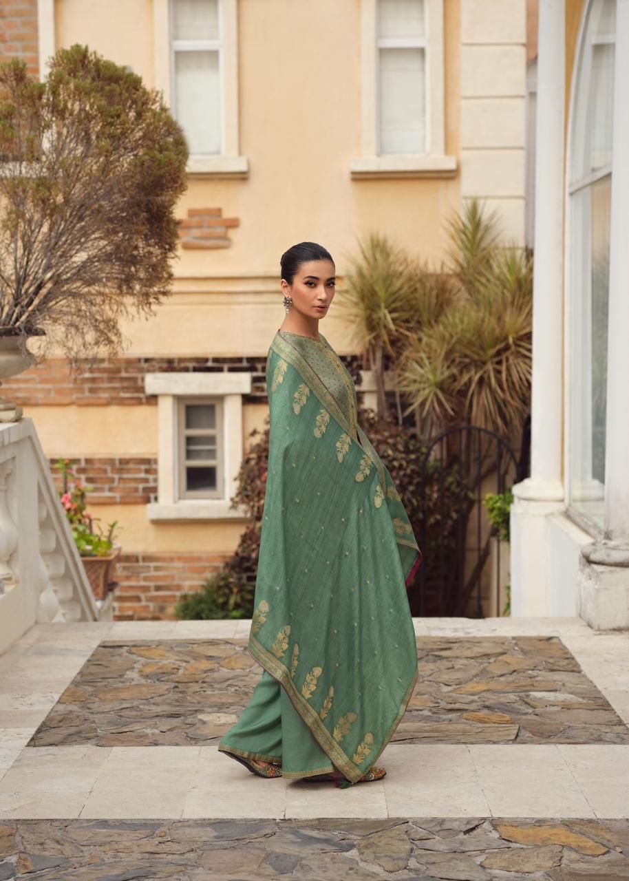 Prestige Varsha Fashions Russian Silk Plazzo Style Suits