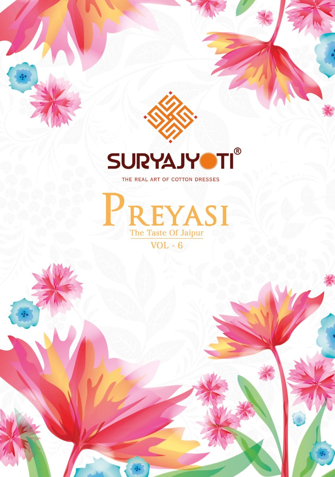 Preyasi Vol 6 Suryajyoti Cotton Pant Style Suits