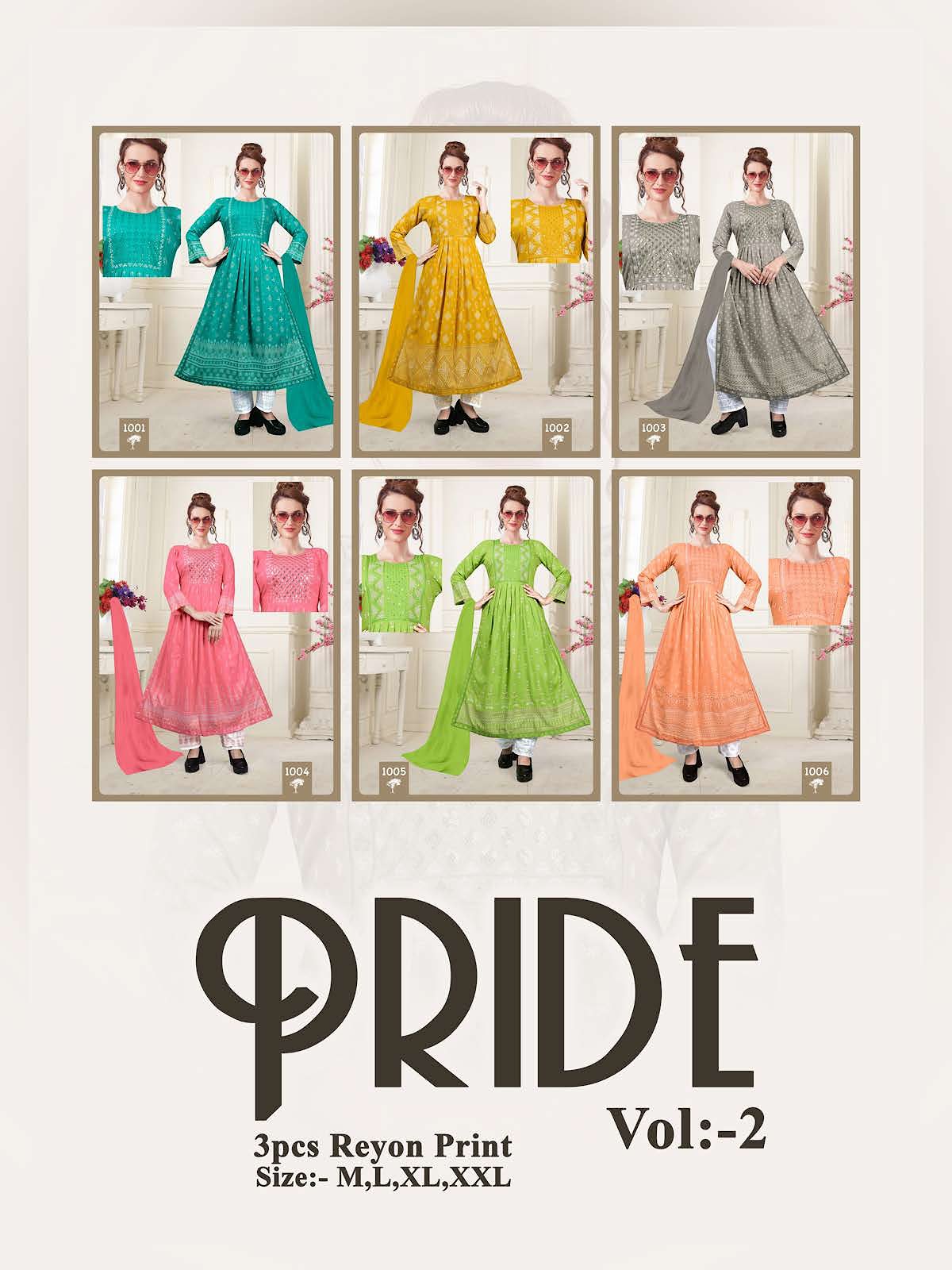 Pride Vol 2 Kavinay Rayon Readymade Pant Style Suits