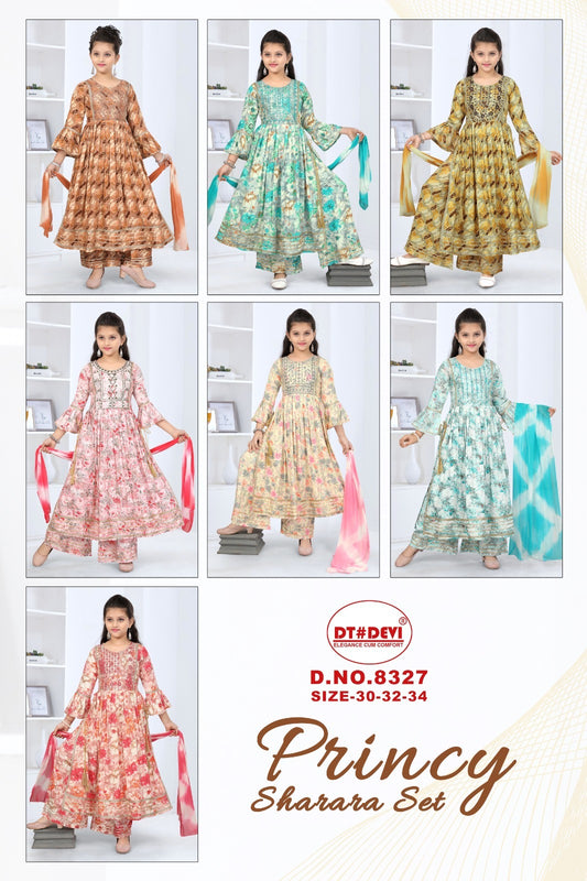 Princy-8327 Dt Devi Rayon Readymade Girls Sharara Suits