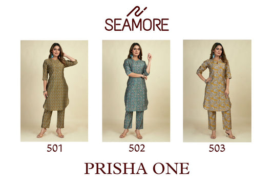 Prisha-1 Seamore Modal Viscose Kurti Pant Set