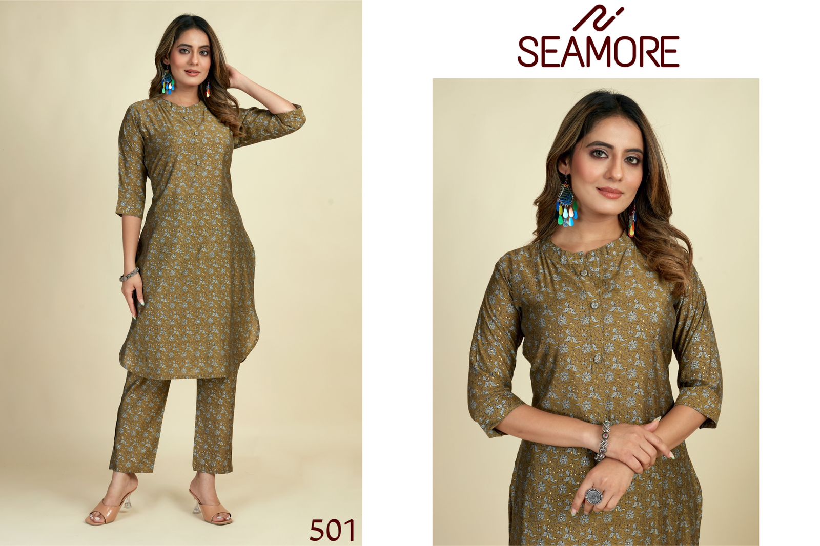 Prisha-1 Seamore Modal Viscose Kurti Pant Set