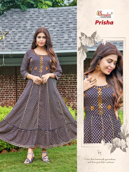 Prisha Smylee Rayon Anarkali Kurtis