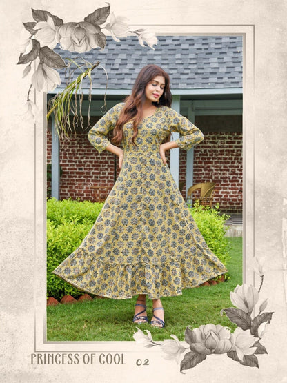 Prisha Smylee Rayon Anarkali Kurtis