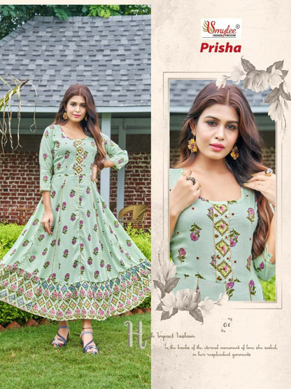 Prisha Smylee Rayon Anarkali Kurtis
