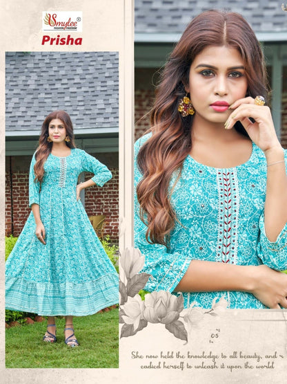 Prisha Smylee Rayon Anarkali Kurtis