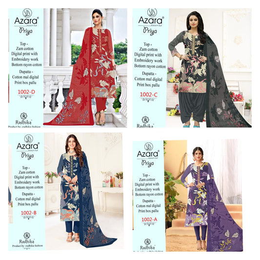 Priya-1002 Azara Cotton Pant Style Suits