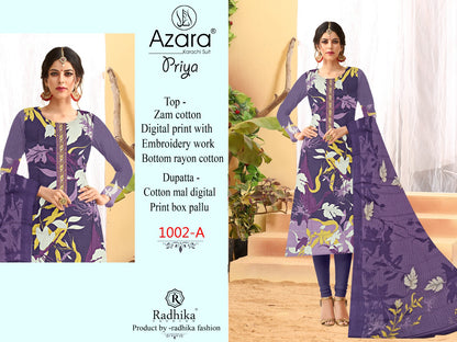 Priya-1002 Azara Cotton Pant Style Suits